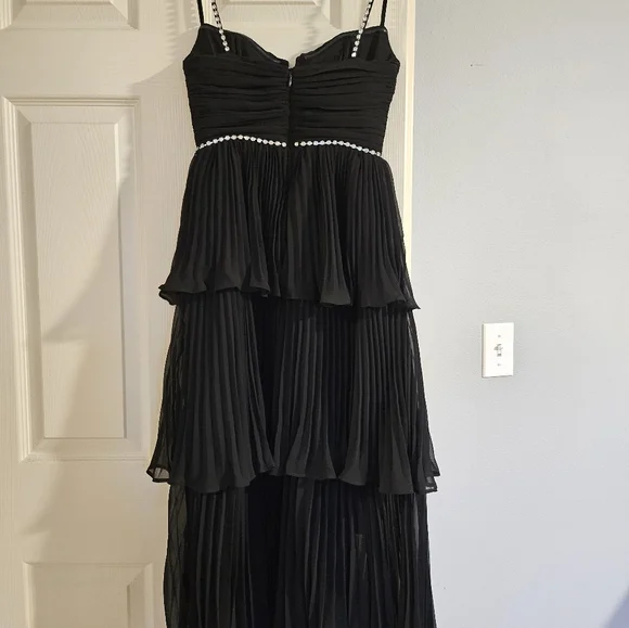 Self-Portrait Bustier Tiered Chiffon Midi-Dress - Picture 2 of 6